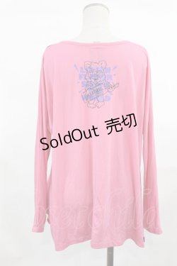 画像2: LISTEN FLAVOR / 切替ドルマンカットソー  ピンク×黒 H-25-03-17-020-PU-TO-KB-ZH