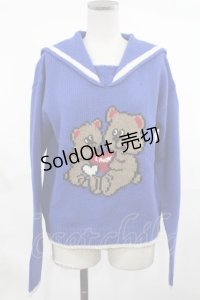 Candy Stripper / BEAR SAILOR KNIT  ブルー H-25-03-17-024-PU-TO-KB-ZT044