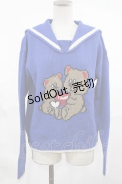 画像1: Candy Stripper / BEAR SAILOR KNIT  ブルー H-25-03-17-024-PU-TO-KB-ZT044