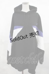 Candy Stripper / BRAVE DINOSAUR BICOLOR SWITCHED HOODIE  ブラック H-25-03-17-025-PU-TO-KB-ZH