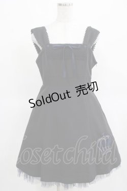 画像1: BPN / 王冠リボンモチーフジャンパーワンピース M ブラック H-25-03-18-001-GO-OP-NS-ZH