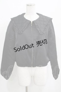 画像1: axes femme POETIQUE / キルティングビッグ襟ブルゾン M ブラック H-25-03-18-037-AX-JA-NS-ZH