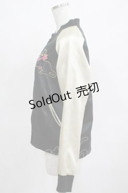 画像2: metamorphose / ハートひょう柄スカジャン Free ブラック/レオパード リバーシブル H-25-03-18-044-ME-JA-NS-ZH