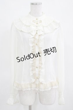 画像1: metamorphose / シフォン二段フリルブラウス Free アイボリー H-25-03-18-051-ME-BL-NS-ZH
