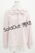 Ank Rouge / ヨークフリルリボンタイブラウス M ピンク H-25-03-18-052-CA-BL-NS-ZH