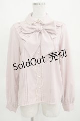 Ank Rouge / ヨークフリルリボンタイブラウス M ピンク H-25-03-18-052-CA-BL-NS-ZH