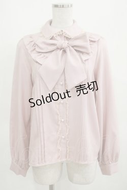 画像1: Ank Rouge / ヨークフリルリボンタイブラウス M ピンク H-25-03-18-052-CA-BL-NS-ZH