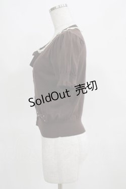 画像2: metamorphose / レースリボン半袖カーディガン Free ブラウン H-25-03-18-060-ME-TO-NS-ZH