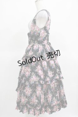 画像2: Innocent World / イチゴブーケドールジャンパースカート M ブラック H-25-03-18-012-IW-OP-NS-ZH