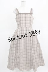 m petit by misako / AMCHKスクエアネックジャンパースカート L ブラウン H-25-03-18-013-LO-OP-NS-ZH