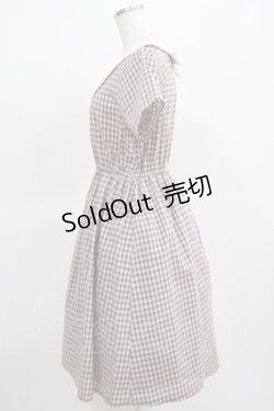 画像2: Fi.n.t / 変形クレリック衿チェックワンピース Free BROWN H-25-03-18-018-CA-OP-NS-ZH