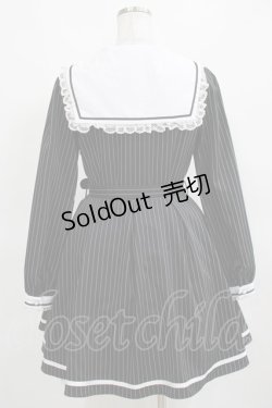 画像3: Secret Honey / ネクタイ付ストライプワンピース Free ブラック H-25-03-18-021-CA-OP-NS-ZH