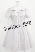 axes femme kawaii / ストライプセーラー半袖ワンピース M ラベンダー H-25-03-18-022-AX-OP-NS-ZH