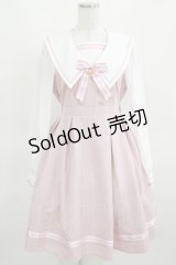 Amavel / Message Crownストライプセーラーワンピース Free ピンク H-25-03-18-023-CA-OP-NS-ZH