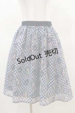画像1: axes femme POETIQUE / ラビットブーケ柄スカート M ネイビー H-25-03-19-044-AX-SK-NS-ZH