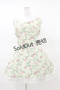 画像1: metamorphose / いちご柄ミニジャンパースカート Free アイボリー H-25-03-19-052-ME-OP-NS-ZH