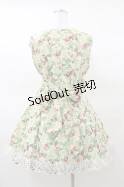 画像2: metamorphose / いちご柄ミニジャンパースカート Free アイボリー H-25-03-19-052-ME-OP-NS-ZH