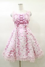 画像1: Angelic Pretty / レディローズ後ろフリルジャンパースカート Free ピンク H-25-03-19-056-AP-OP-NS-ZH (1)