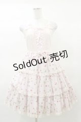 Angelic Pretty / いちごシフォン3段フリルジャンパースカート Free ピンク H-25-03-19-058-AP-OP-NS-ZH