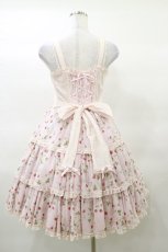 画像2: Angelic Pretty / いちごシフォン3段フリルジャンパースカート Free ピンク H-25-03-19-058-AP-OP-NS-ZH (2)