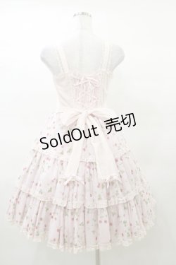 画像2: Angelic Pretty / いちごシフォン3段フリルジャンパースカート Free ピンク H-25-03-19-058-AP-OP-NS-ZH