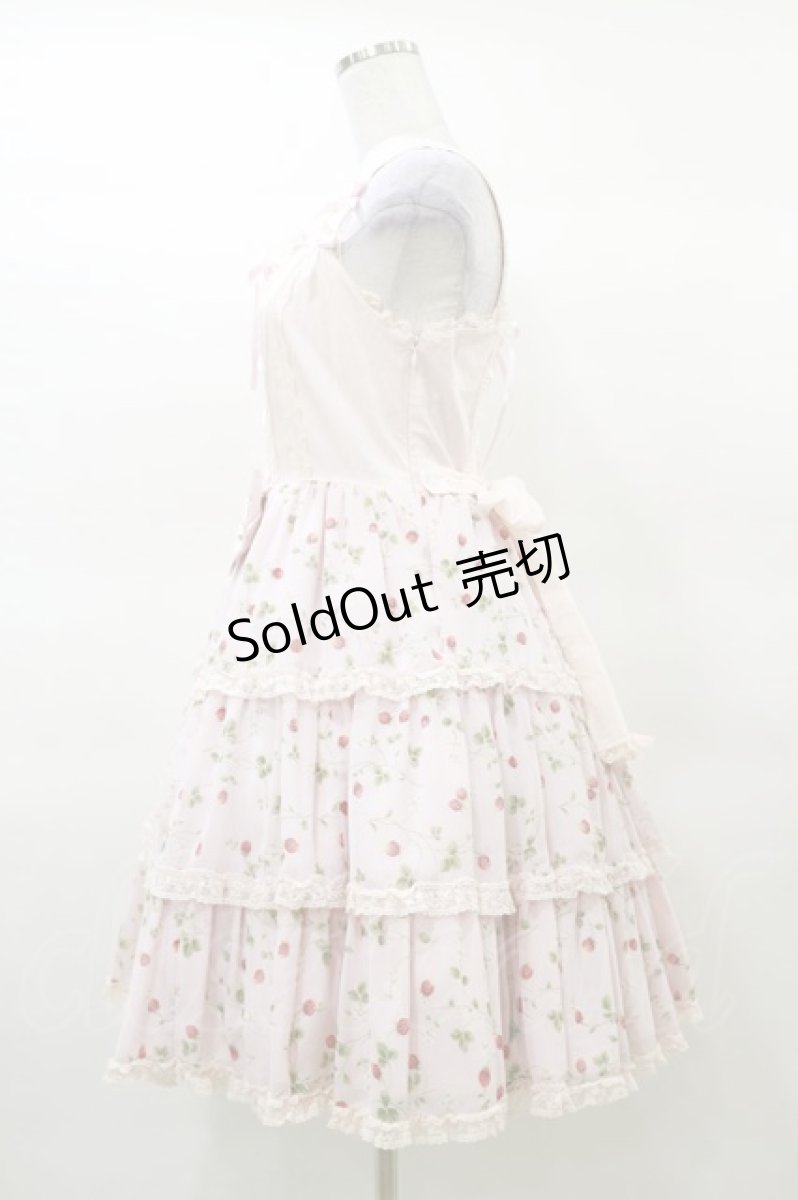 画像3: Angelic Pretty / いちごシフォン3段フリルジャンパースカート Free ピンク H-25-03-19-058-AP-OP-NS-ZH (3)