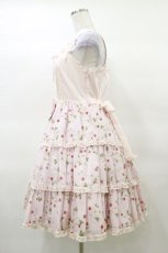 画像3: Angelic Pretty / いちごシフォン3段フリルジャンパースカート Free ピンク H-25-03-19-058-AP-OP-NS-ZH (3)