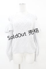 evelyn / フェザー肩あきニット Free ブルー H-25-03-19-1051-LO-TO-NS-ZH
