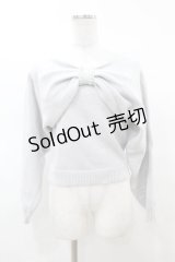 evelyn / リボンオフショルニット Free ブルー H-25-03-19-1052-LO-TO-NS-ZH