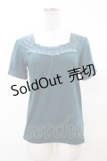 axes femme / レース使いトップス M グリーン H-25-03-19-1058-AX-TO-NS-ZH