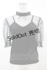 Ank Rouge / ドットチュール切替トップス M ブラック H-25-03-19-1060-CA-TO-NS-ZH