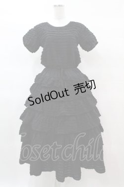 画像1: WONDERFUL WORLD / フリル使いローンワンピース free ブラック H-25-03-19-1011-LO-OP-NS-ZH