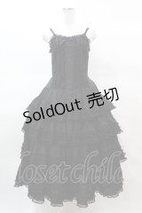 PINK HOUSE / ドットチュールフリル使いノースリブワンピース free ブラック H-25-03-19-1013-LO-OP-NS-ZH