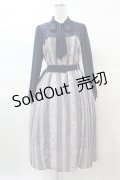 axes femme / レトロモチーフボータイワンピース M ネイビー H-25-03-19-1016-AX-OP-NS-ZH