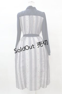 画像2: axes femme / レトロモチーフボータイワンピース M ネイビー H-25-03-19-1016-AX-OP-NS-ZH