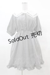 axes femme POETIQUE / レース襟チェックワンピース M ブラック H-25-03-19-1018-AX-OP-NS-ZH