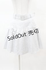 Ank Rouge / パールバックルベルトJQフレアギャザースカート M ブルー H-25-03-19-1031-CA-SK-NS-ZH