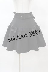 Ank Rouge / レース×リボンギャザーフレアスカート M ブラック H-25-03-19-1033-CA-SK-NS-ZH