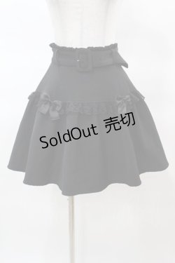 画像1: Ank Rouge / レース×リボンギャザーフレアスカート M ブラック H-25-03-19-1033-CA-SK-NS-ZH