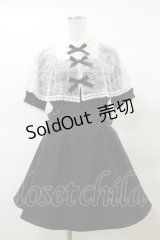 Rojita / レースケープリボン半袖ワンピース Free ブラック/ホワイト H-25-03-19-078-LO-OP-NS-ZH