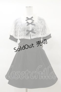 画像1: Rojita / レースケープリボン半袖ワンピース Free ブラック/ホワイト H-25-03-19-078-LO-OP-NS-ZH