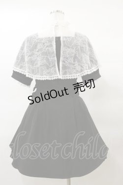 画像2: Rojita / レースケープリボン半袖ワンピース Free ブラック/ホワイト H-25-03-19-078-LO-OP-NS-ZH