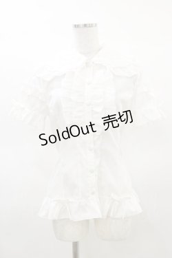 画像1: metamorphose / 共フリル半袖ブラウス Free オフ H-25-03-19-026-ME-BL-NS-ZH