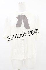 axes femme / カメオ付きブラウス M アイボリー/ブラウン H-25-03-19-027-AX-BL-NS-ZH