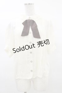 axes femme / カメオ付きブラウス M アイボリー/ブラウン H-25-03-19-027-AX-BL-NS-ZH