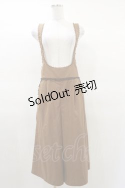 画像1: axes femme / バックリボンサロペットパンツ M ブラウン H-25-03-19-037-AX-PA-NS-ZH