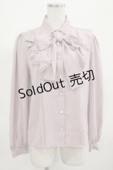 Ank Rouge / フレアーラッフルリボンタイブラウス M ピンク H-25-03-20-035-CA-BL-NS-ZH