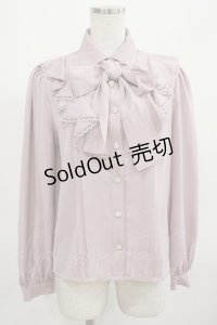 Ank Rouge / フレアーラッフルリボンタイブラウス M ピンク H-25-03-20-035-CA-BL-NS-ZH