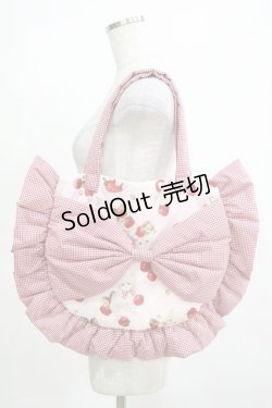 画像1: alcali × misako aoki / サイベリアンストロベリートートバッグ  ピンク H-25-03-20-046-GO-BG-NS-ZH