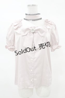 画像1: Ank Rouge / チョーカー付きサテンフリルブラウス M ピンク H-25-03-20-1045-CA-BL-NS-ZH
